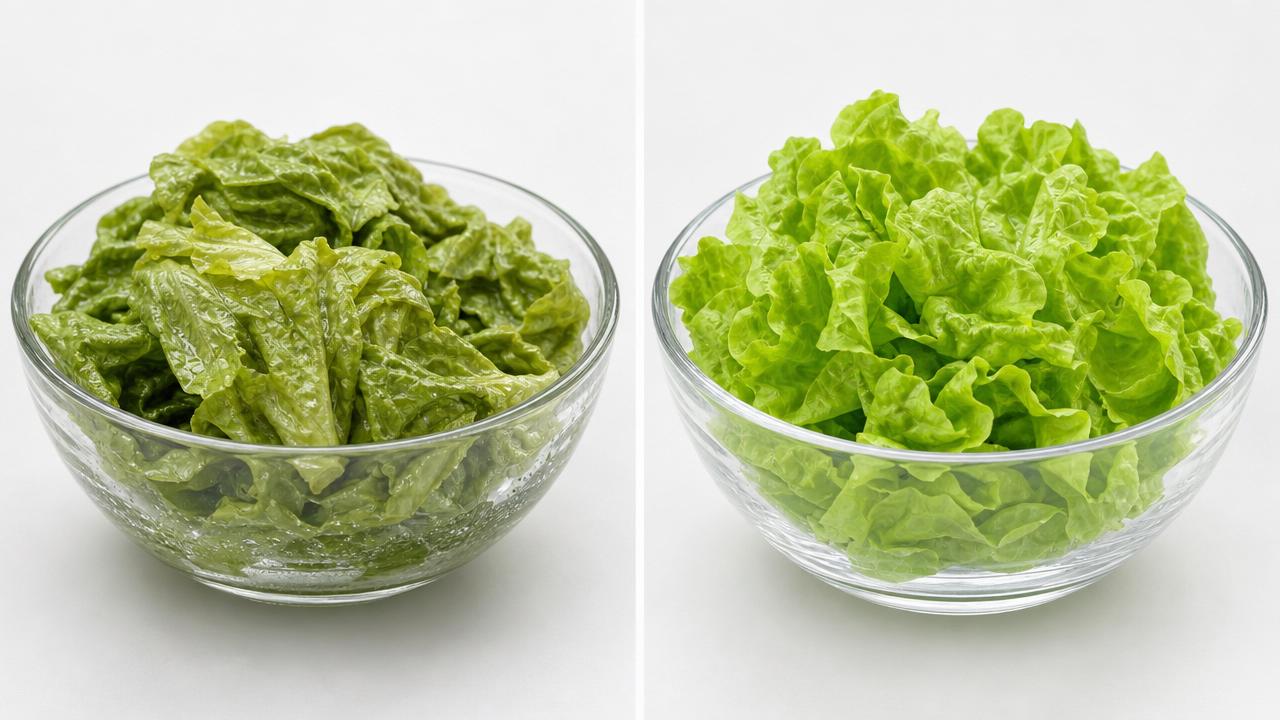 Avant : salade détrempée. Après : salade sèche.